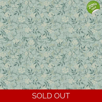 REMNANT - William Morris - Granada - Jasmine - Aqua - Fat Quarter